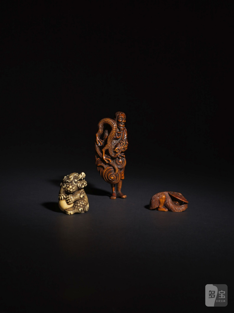 木彫根付 馬師皇 無銘 19世紀前期 | GRAND NETSUKE EN BOIS REPRÉSENTANT BASHIKO - 图2